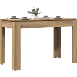 vidaXL Eettafel 120x60x76 cm bewerkt hout artisanaal eikenkleur