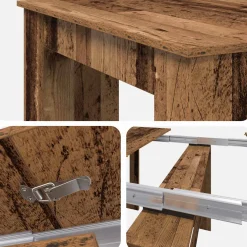vidaXL Eettafel 180 x 85 x 75 cm Bewerkt hout Oud hout Rechthoekig