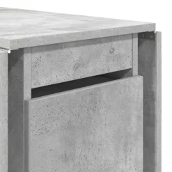 vidaXL Eettafel 140 x 80 x 77 cm Bewerkt hout Betongrijs Rechthoekig