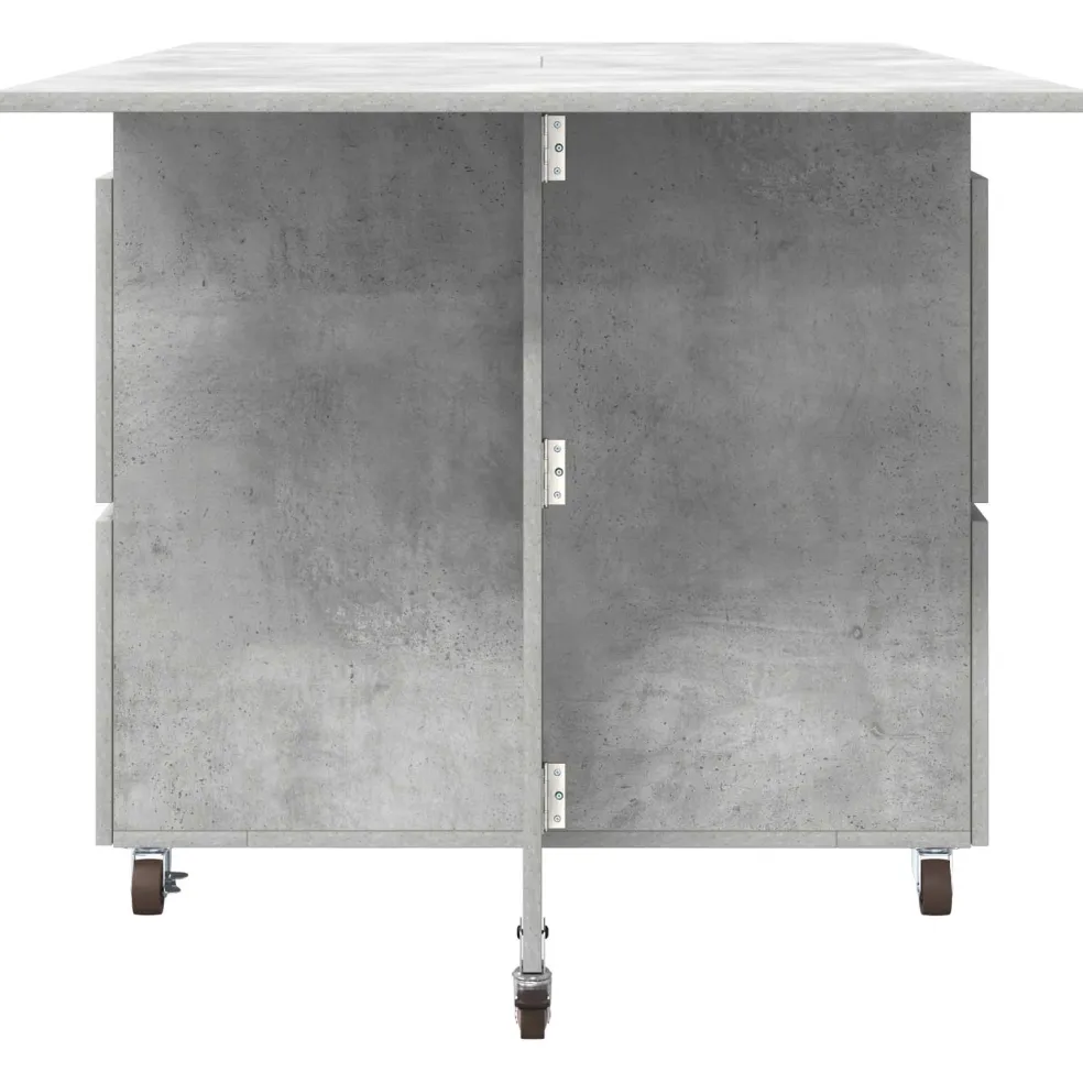 vidaXL Eettafel 140 x 80 x 77 cm Bewerkt hout Betongrijs Rechthoekig