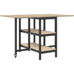 vidaXL Eettafel 122 x 80 x 76,5 cm Bewerkt hout Sonoma Eiken
