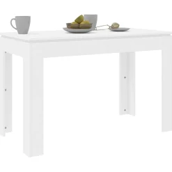 vidaXL Eettafel 120x60x76 cm bewerkt hout wit