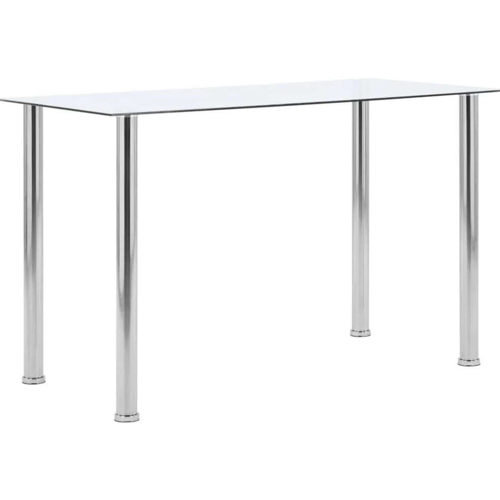 vidaXL Eettafel 120x60x75 cm gehard glas transparant
