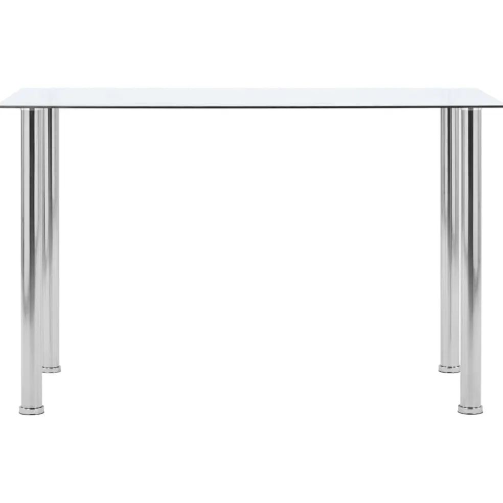 vidaXL Eettafel 120x60x75 cm gehard glas transparant