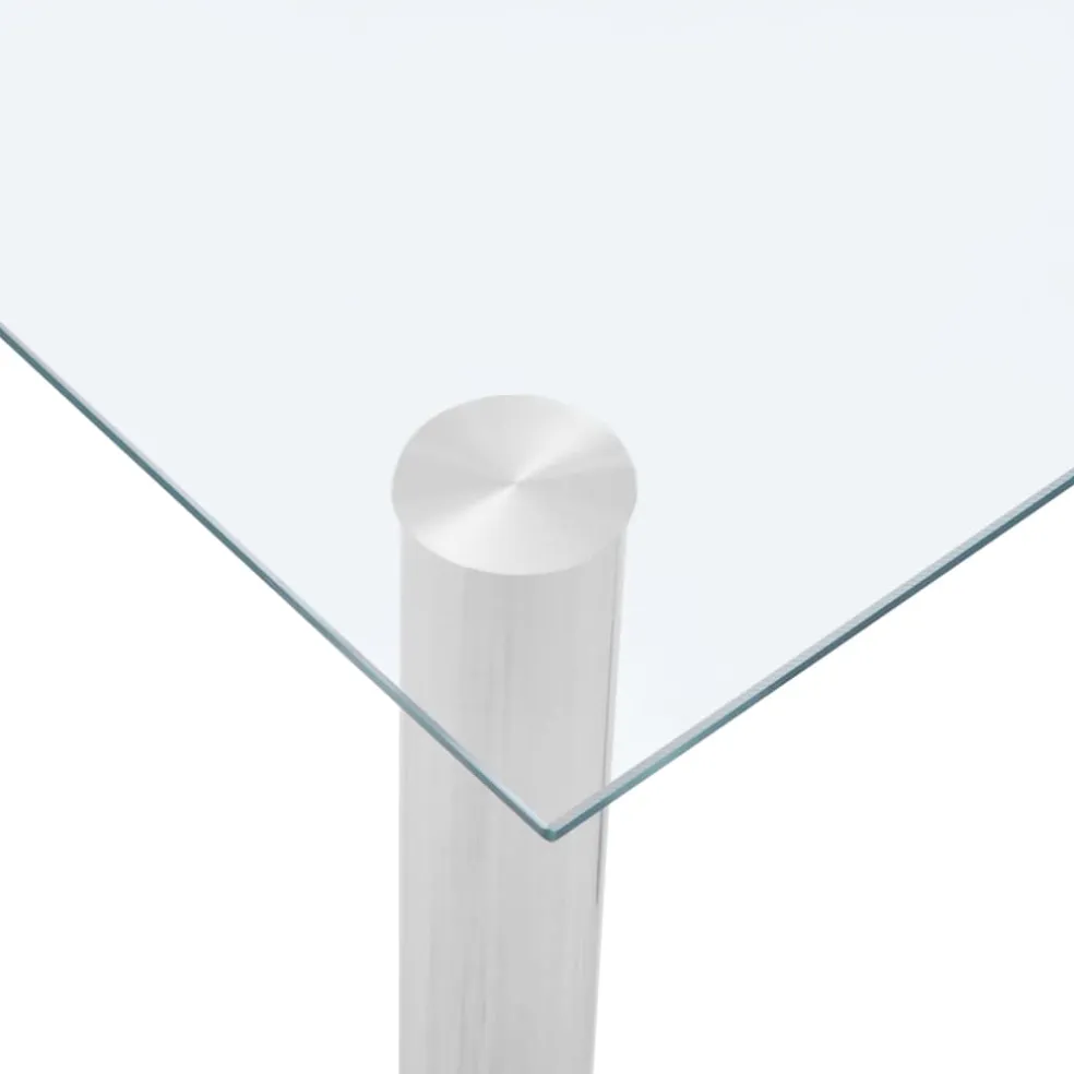 vidaXL Eettafel 120x60x75 cm gehard glas transparant