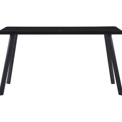 vidaXL Eettafel 140x70x75 cm gehard glas zwart