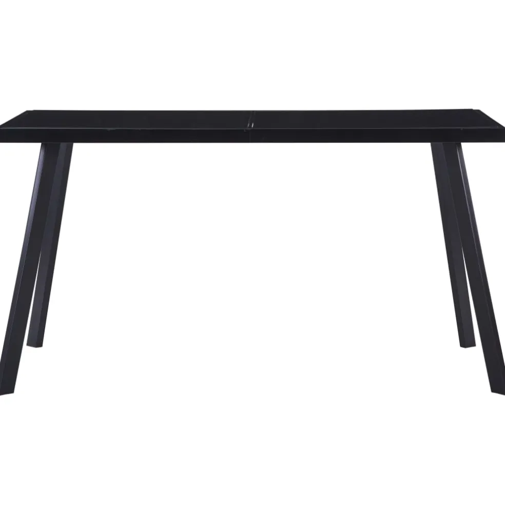 vidaXL Eettafel 140x70x75 cm gehard glas zwart