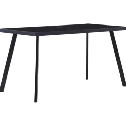 vidaXL Eettafel 140x70x75 cm gehard glas zwart