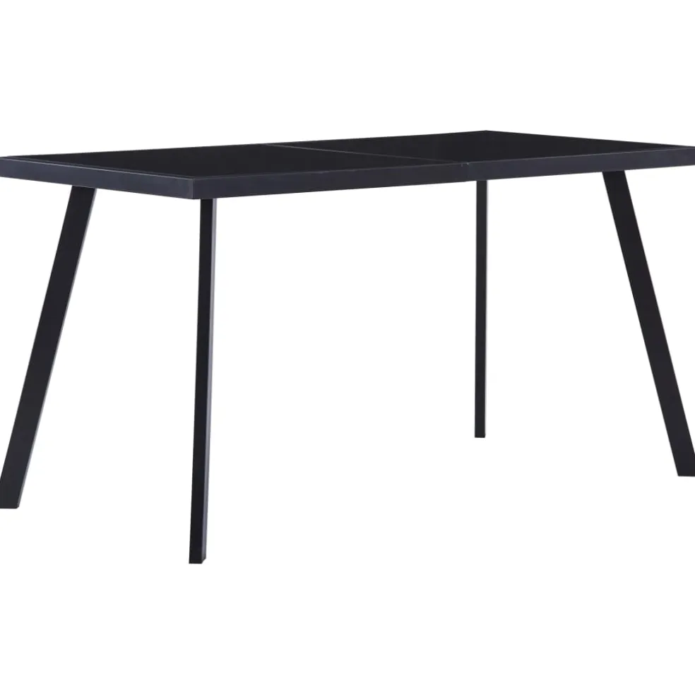 vidaXL Eettafel 140x70x75 cm gehard glas zwart