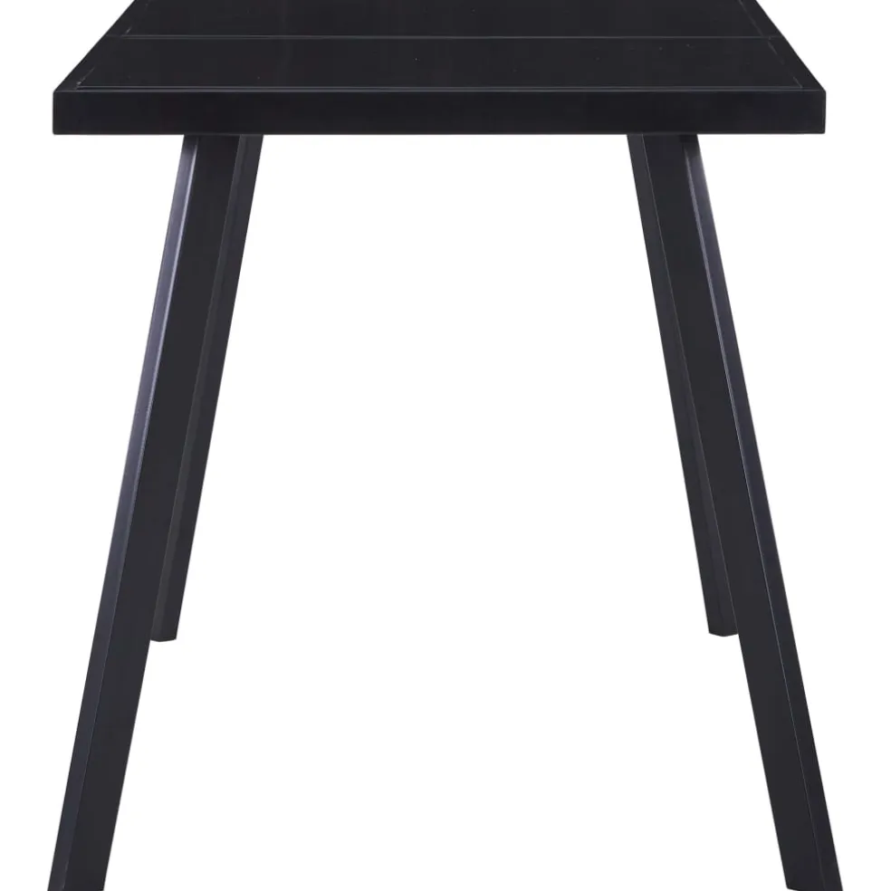 vidaXL Eettafel 140x70x75 cm gehard glas zwart