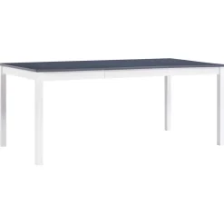 vidaXL Eettafel 180x90x73 cm grenenhout wit en grijs