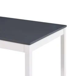 vidaXL Eettafel 180x90x73 cm grenenhout wit en grijs