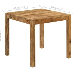 vidaXL Eettafel 82x80x76 cm massief mangohout