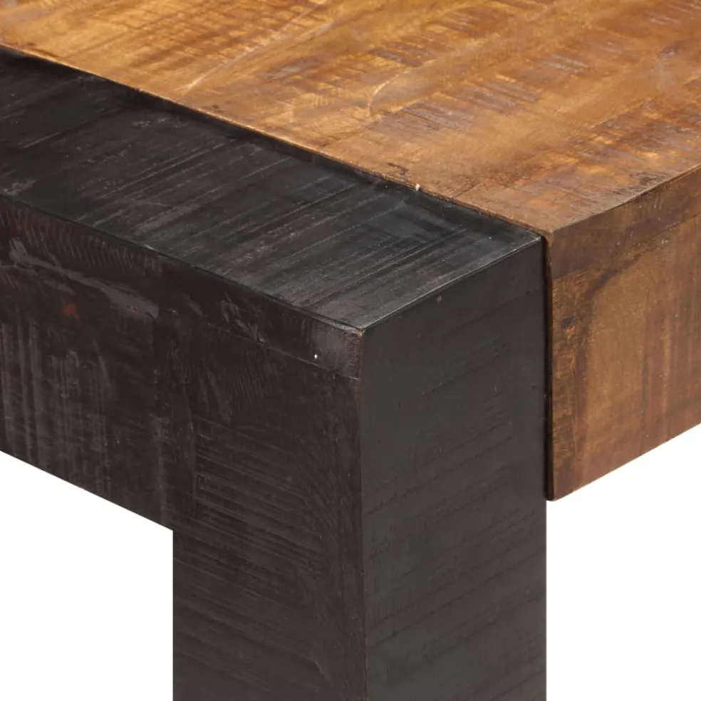 vidaXL Eettafel 140x70x76 cm massief ruw mangohout