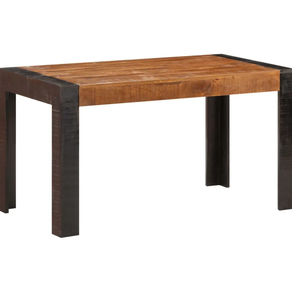 vidaXL Eettafel 140x70x76 cm massief ruw mangohout