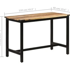vidaXL Eettafel 110x60x76 cm massief mangohout