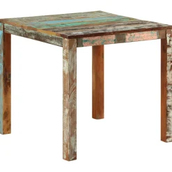 vidaXL Eettafel 82x80x76 cm massief gerecycled hout