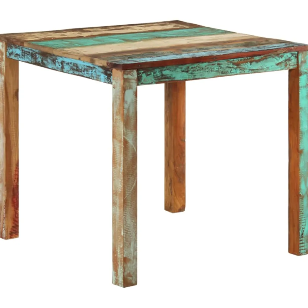 vidaXL Eettafel 82x80x76 cm massief gerecycled hout