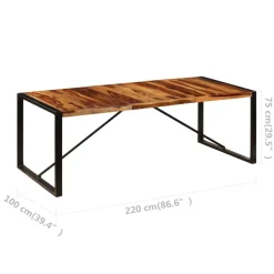 vidaXL Eettafel 220x100x75 cm massief acaciahout