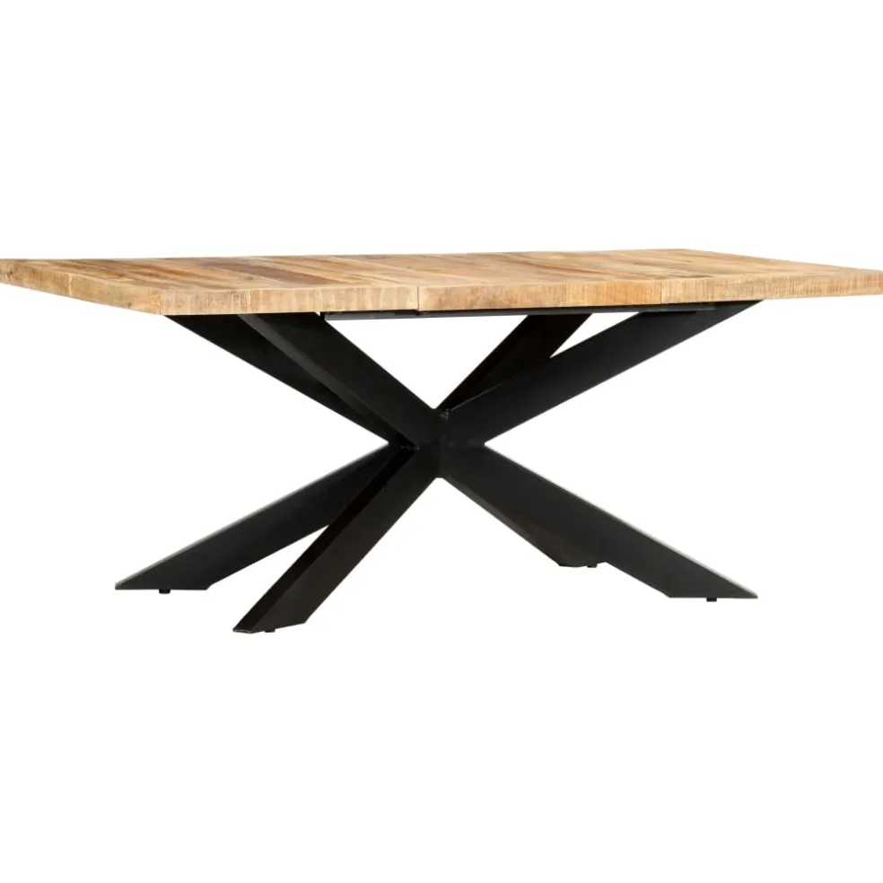 vidaXL Eettafel 180x90x76 cm massief ruw mangohout