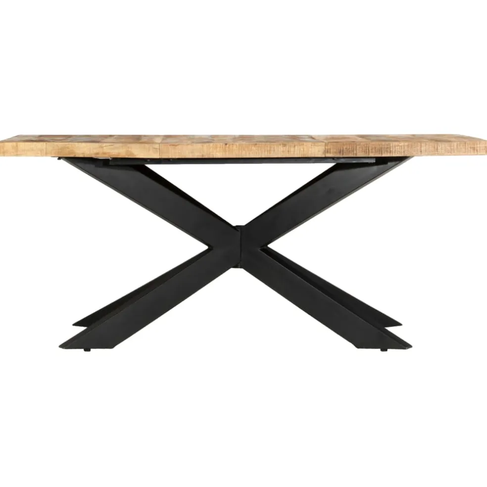 vidaXL Eettafel 180x90x76 cm massief ruw mangohout