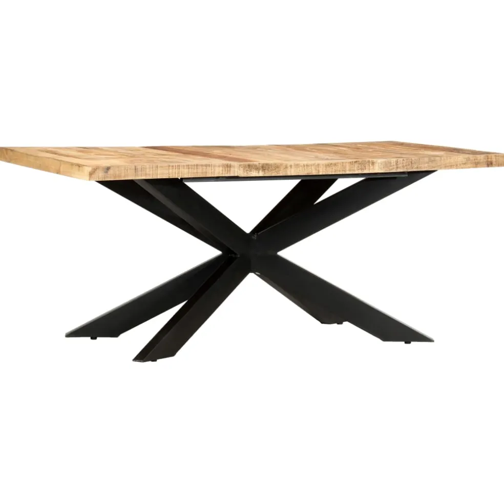 vidaXL Eettafel 180x90x76 cm massief ruw mangohout