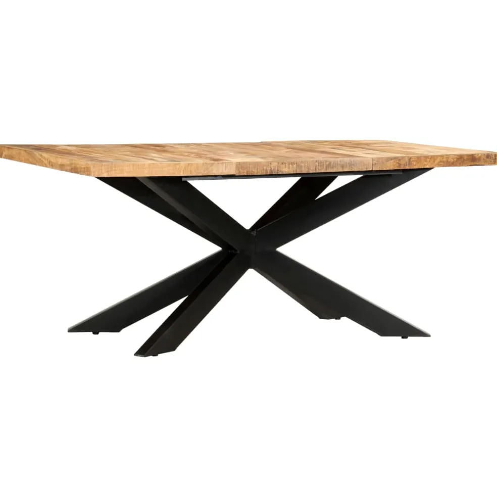 vidaXL Eettafel 180x90x76 cm massief ruw mangohout