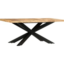 vidaXL Eettafel 180x90x76 cm massief ruw mangohout
