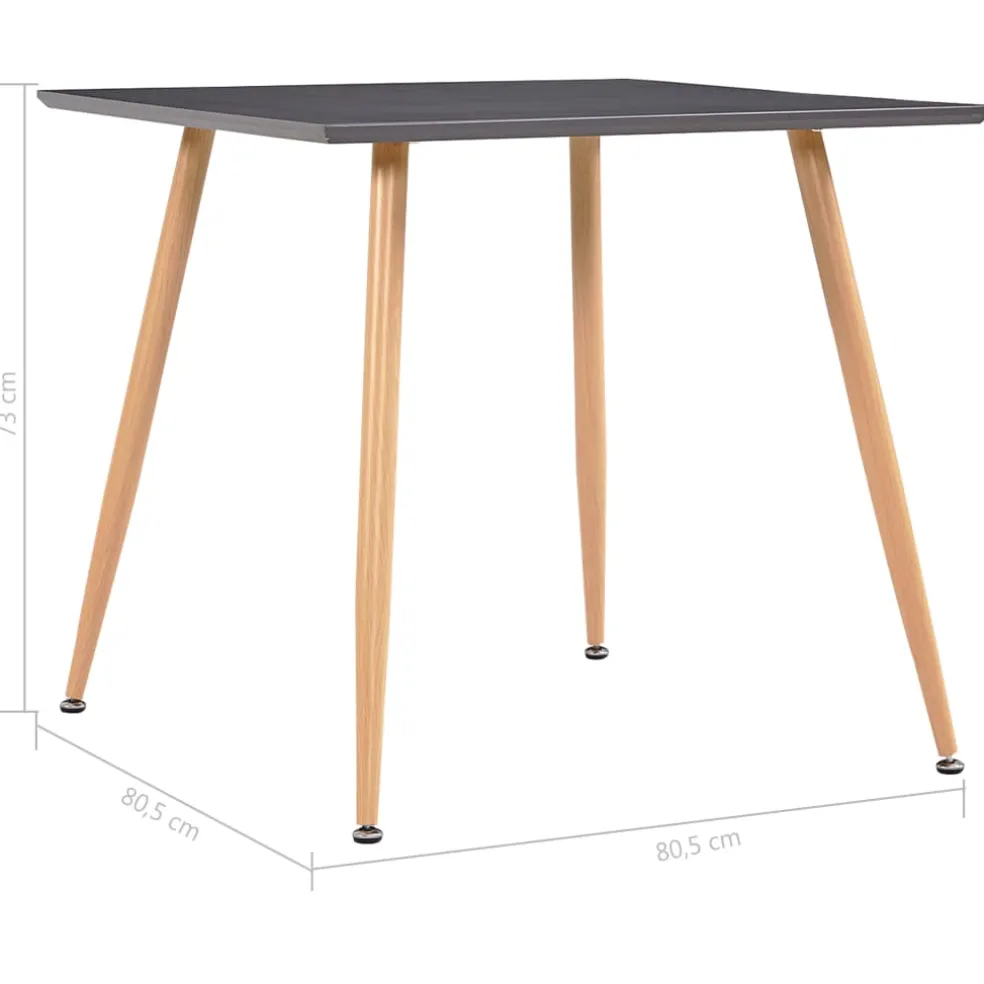 vidaXL Eettafel 80,5x80,5x73 cm MDF grijs en eikenkleurig