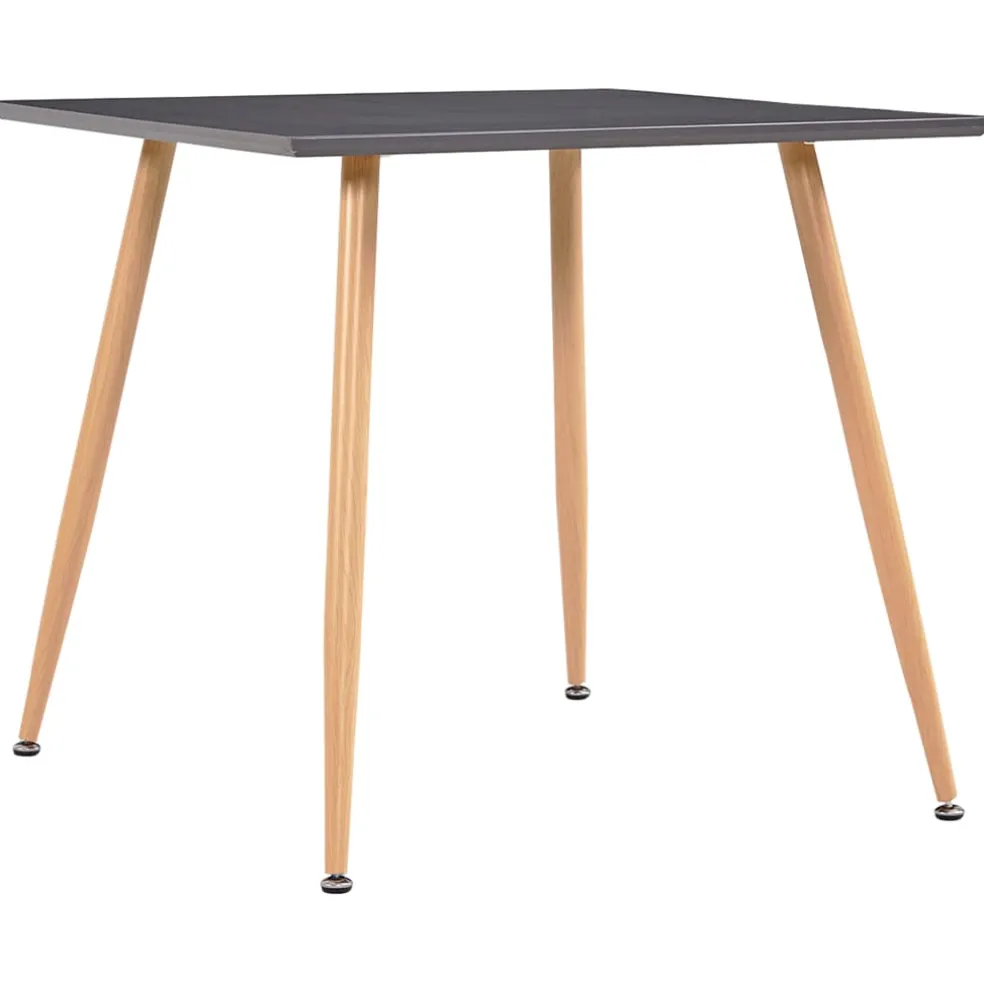 vidaXL Eettafel 80,5x80,5x73 cm MDF grijs en eikenkleurig