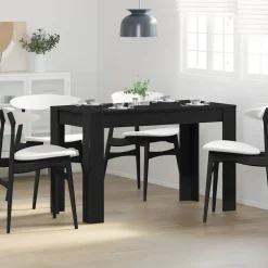 vidaXL Eettafel 120x60x76 cm spaanplaat zwart eikenkleurig