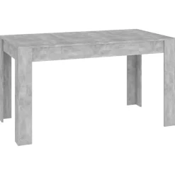 vidaXL Eettafel 140x74,5x76 cm spaanplaat betongrijs