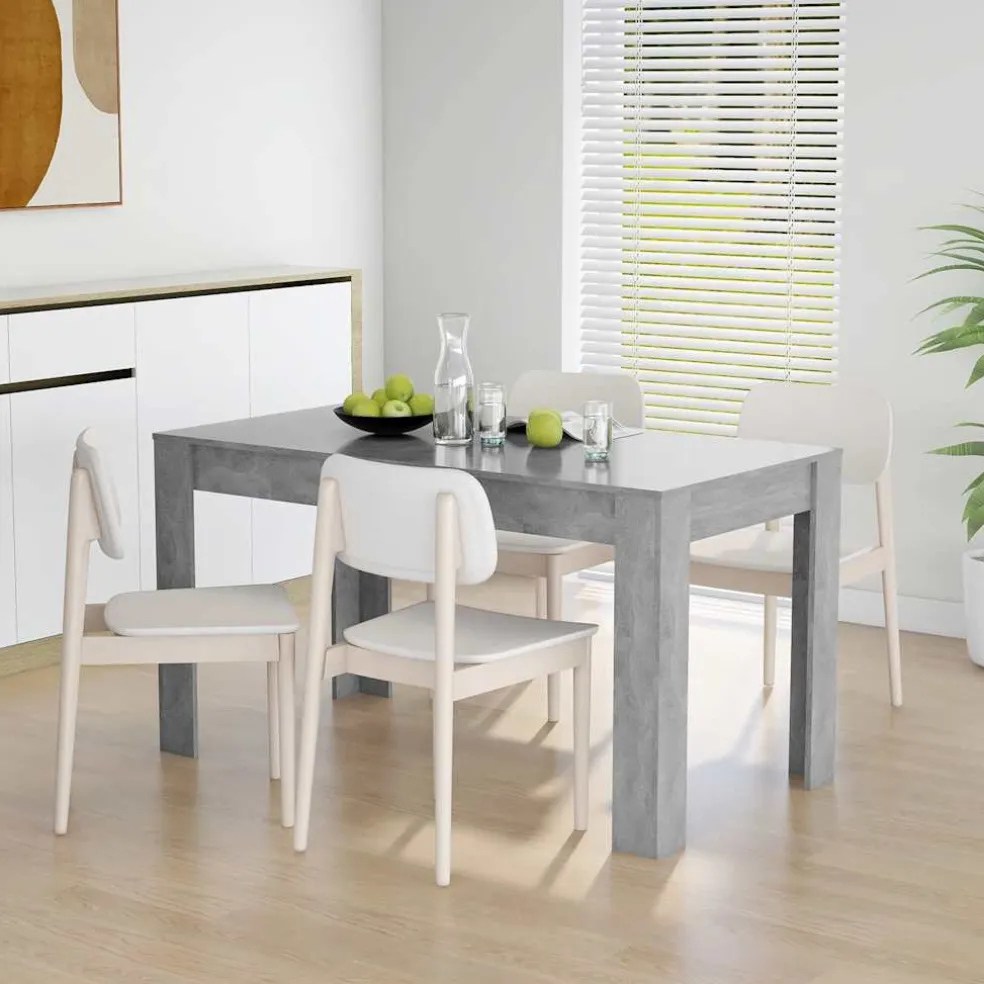 vidaXL Eettafel 140x74,5x76 cm spaanplaat betongrijs