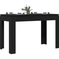 vidaXL Eettafel Zwart Eiken 120x60x76 cm Bewerkt Hout