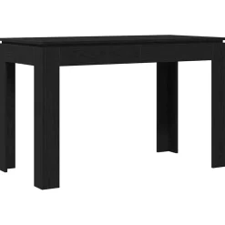 vidaXL Eettafel Zwart Eiken 120x60x76 cm Bewerkt Hout