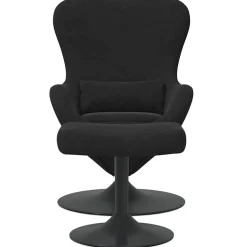 vidaXL Egg Chair met Voetsteun Zwart Fluweel