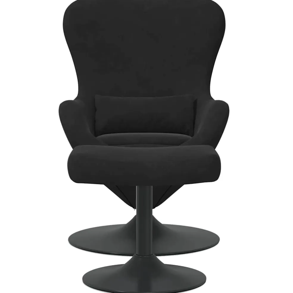 vidaXL Egg Chair met Voetsteun Zwart Fluweel