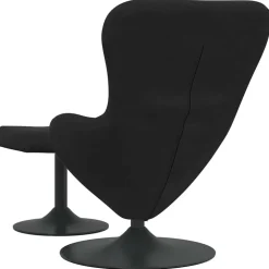 vidaXL Egg Chair met Voetsteun Zwart Fluweel