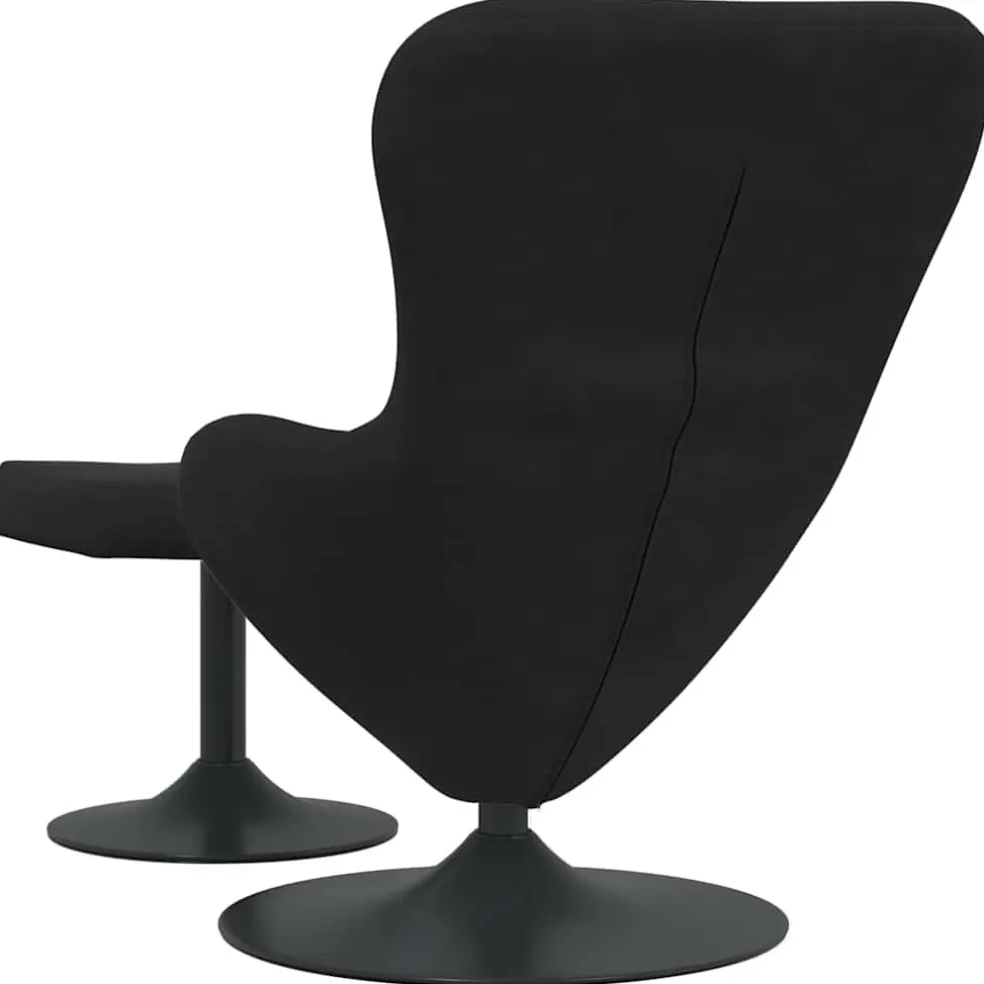 vidaXL Egg Chair met Voetsteun Zwart Fluweel