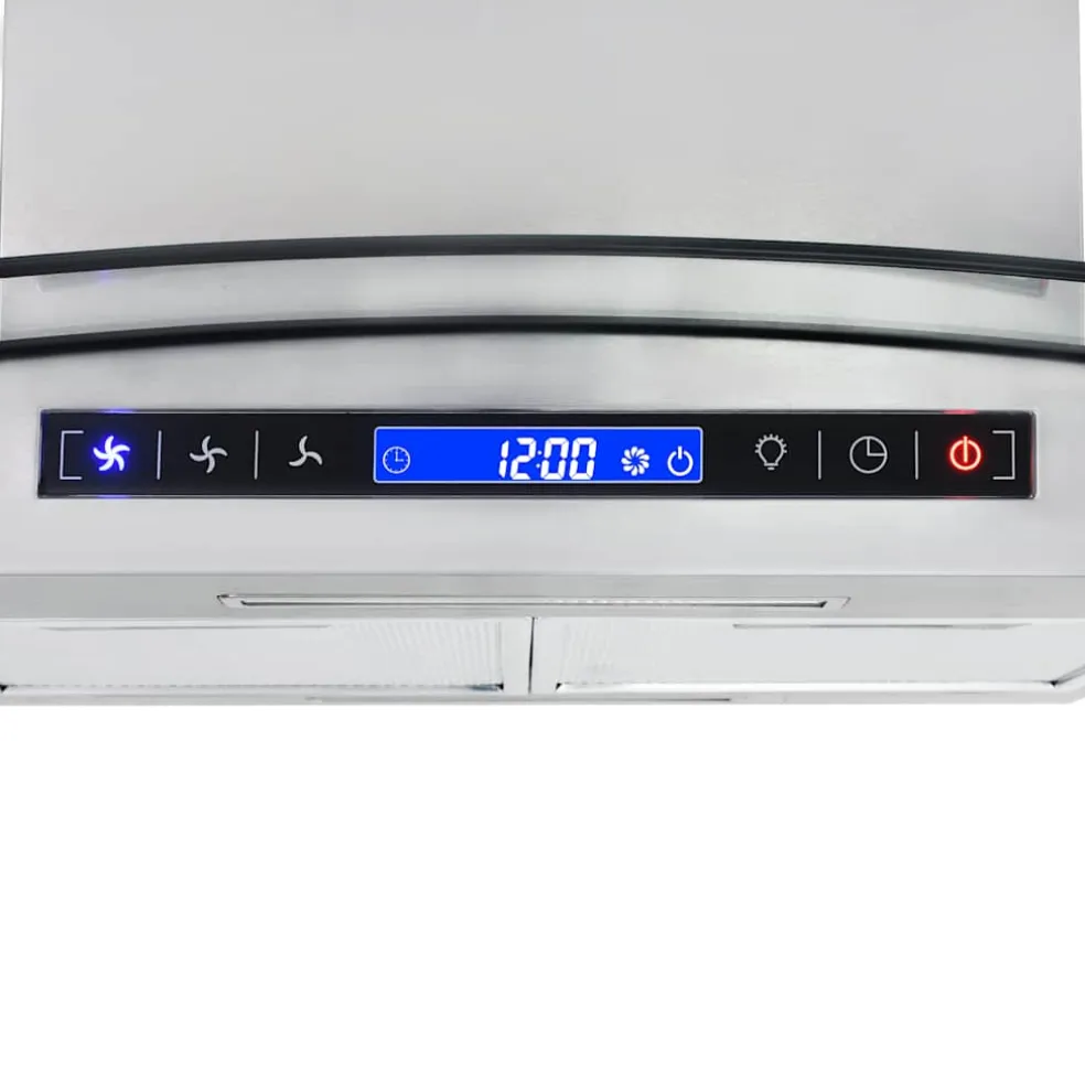 vidaXL Eilandafzuigkap LCD-scherm sensor 756 m³/u LED 90 cm