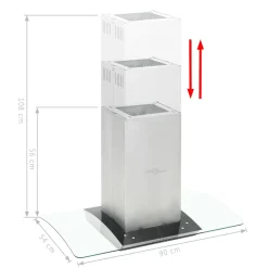 vidaXL Eilandafzuigkap 756 m³/u LED 90 cm roestvrij staal