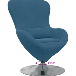 vidaXL Eivormige stoel Blauw Fluweel