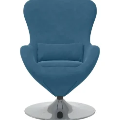 vidaXL Eivormige stoel Blauw Fluweel