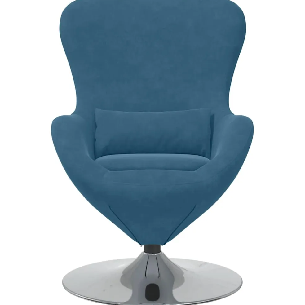 vidaXL Eivormige stoel Blauw Fluweel