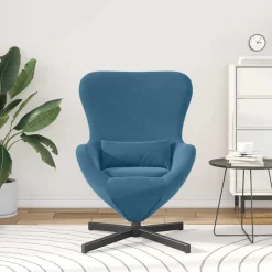 vidaXL Eivormige stoel Blauw 63 x 73 x 90 cm Fluweel