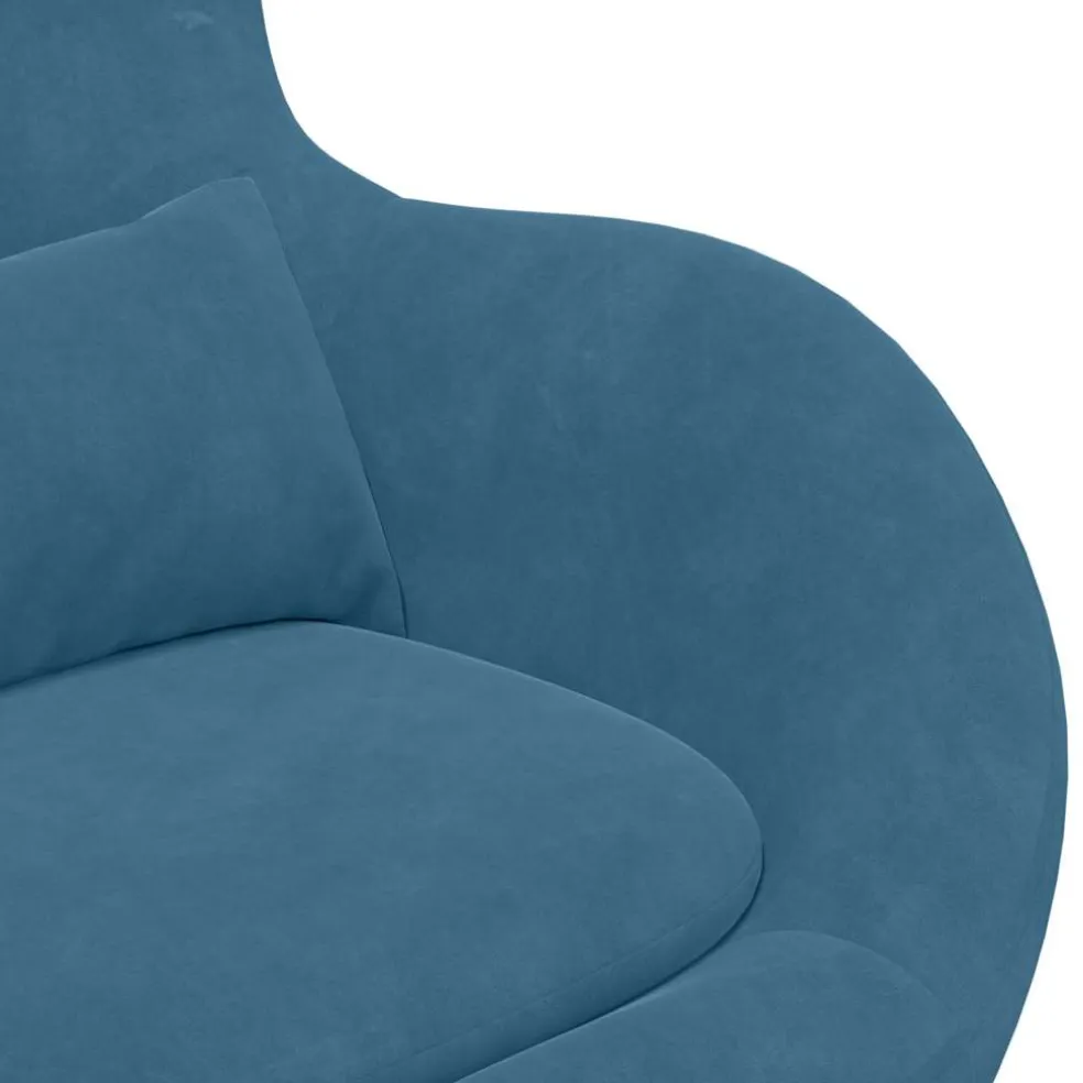 vidaXL Eivormige stoel Blauw 63 x 73 x 90 cm Fluweel