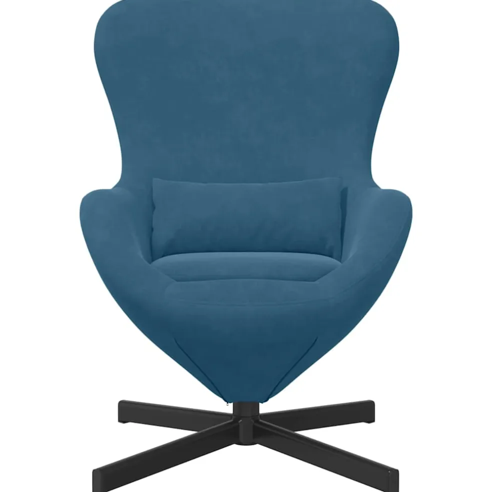 vidaXL Eivormige stoel Blauw 63 x 73 x 90 cm Fluweel