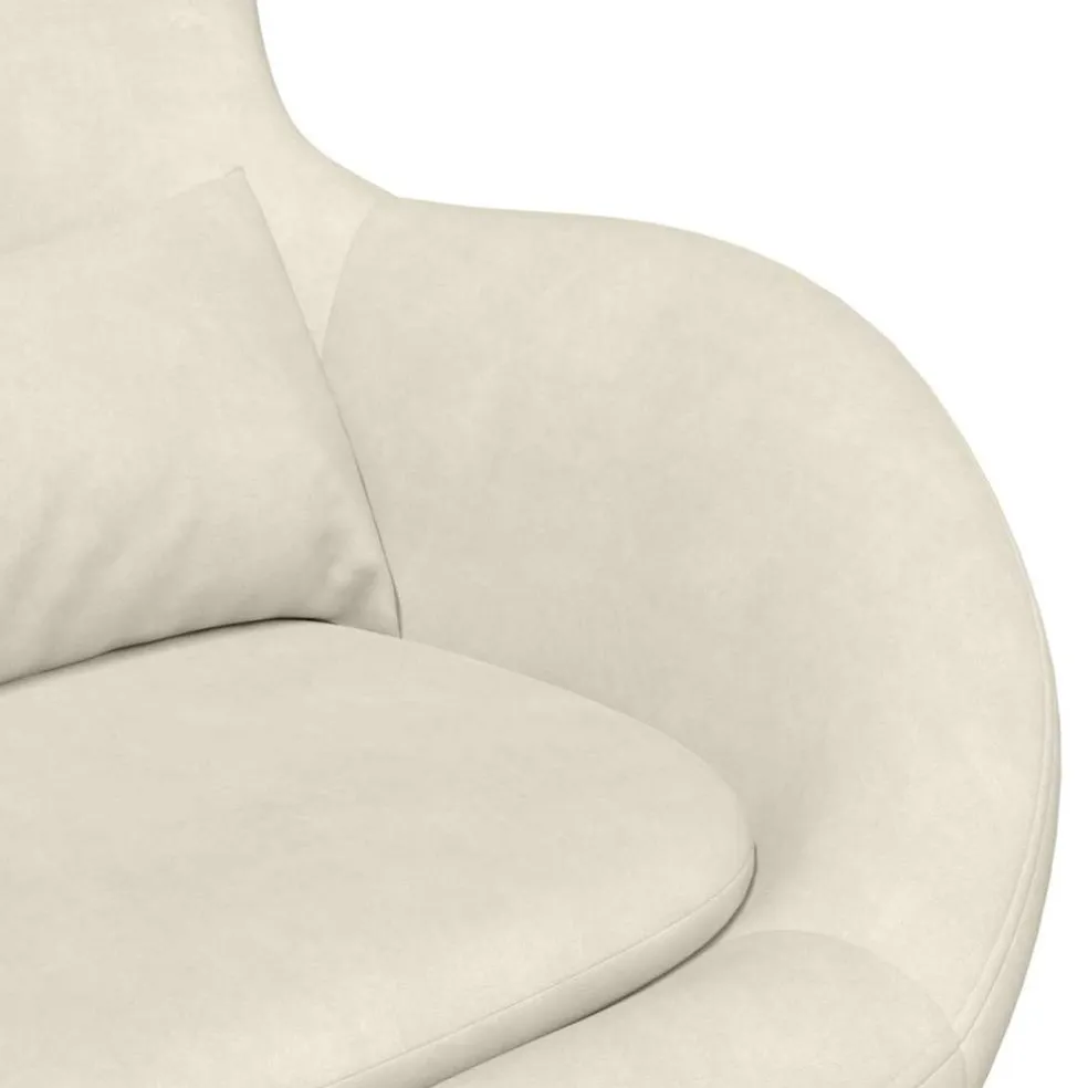 vidaXL Eivormige stoel Crème 63 x 73 x 90 cm Fluweel