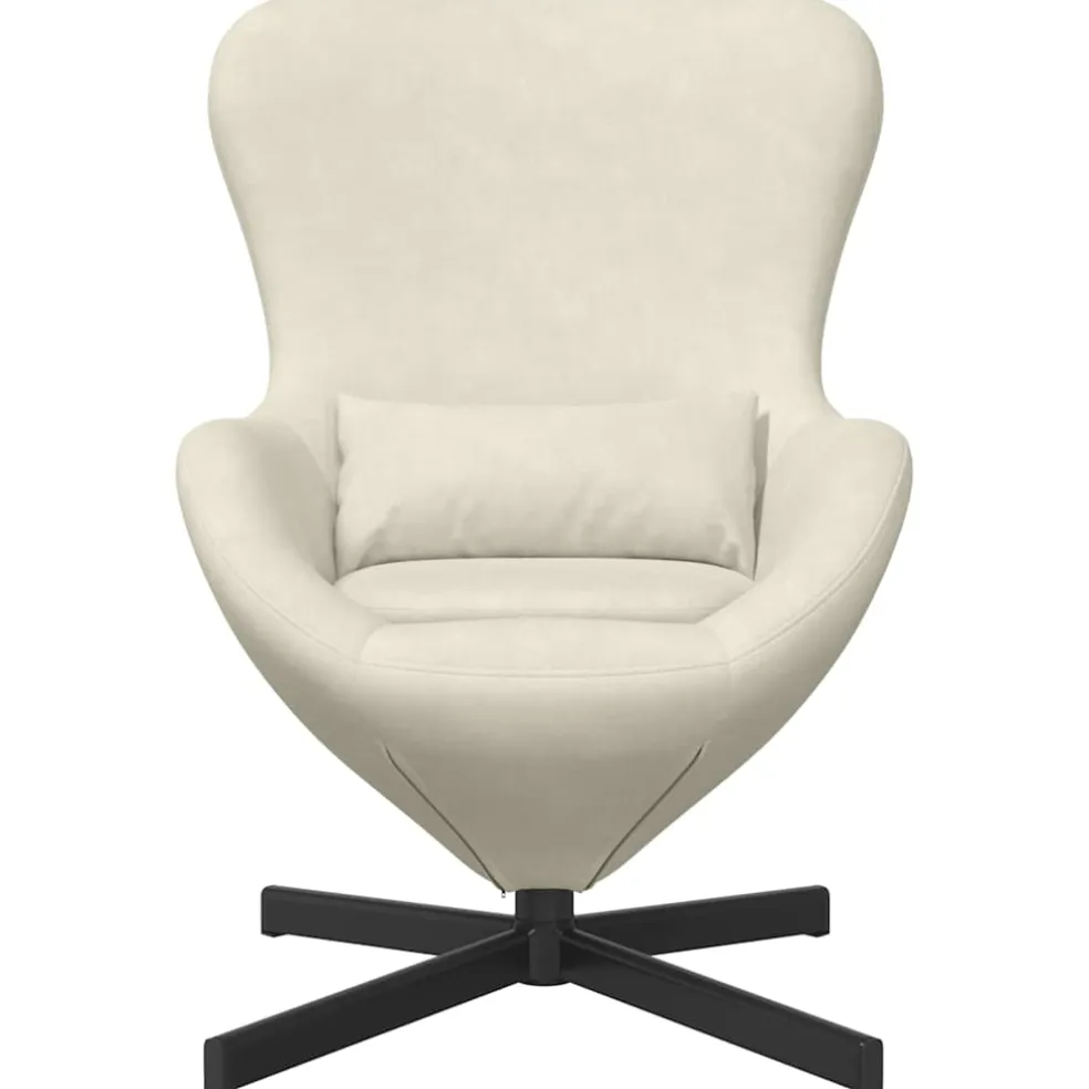 vidaXL Eivormige stoel Crème 63 x 73 x 90 cm Fluweel