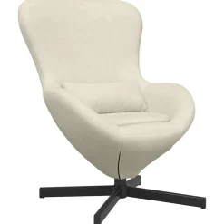 vidaXL Eivormige stoel Crème 63 x 73 x 90 cm Fluweel